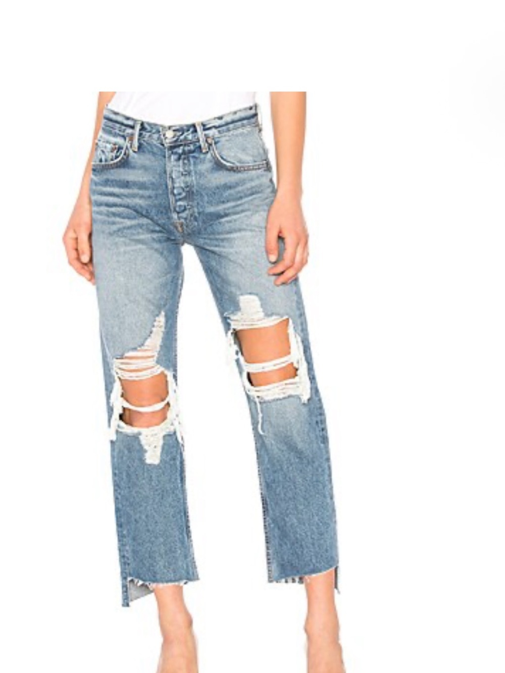 GRLFRND ripped ankle jeans